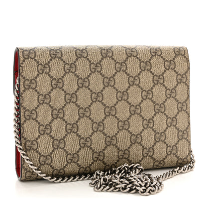 Gucci GG Supreme Monogram Mini Dionysus Chain Wallet Beige Vulcanic Red 3 of 14
