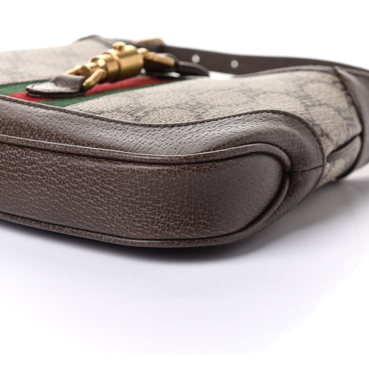 Gucci X BALENCIAGA BB Supreme Monogram Calfskin Web Mini Jackie 1961 Hobo Beige Ebony 10 of 11