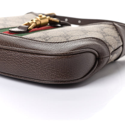 Gucci X BALENCIAGA BB Supreme Monogram Calfskin Web Mini Jackie 1961 Hobo Beige Ebony 10 of 11