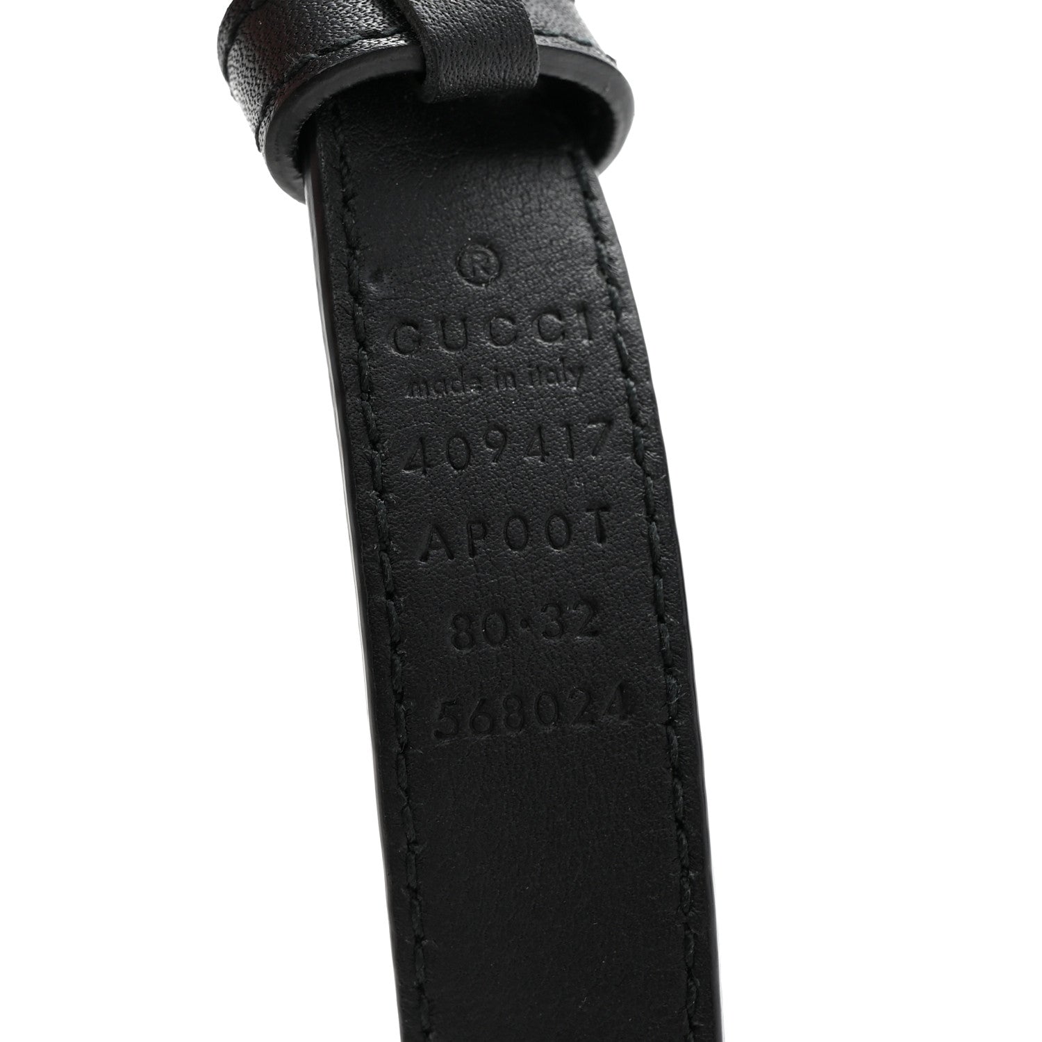 Gucci Calfskin Double G 20mm Belt 80 32 Black 5 of 5