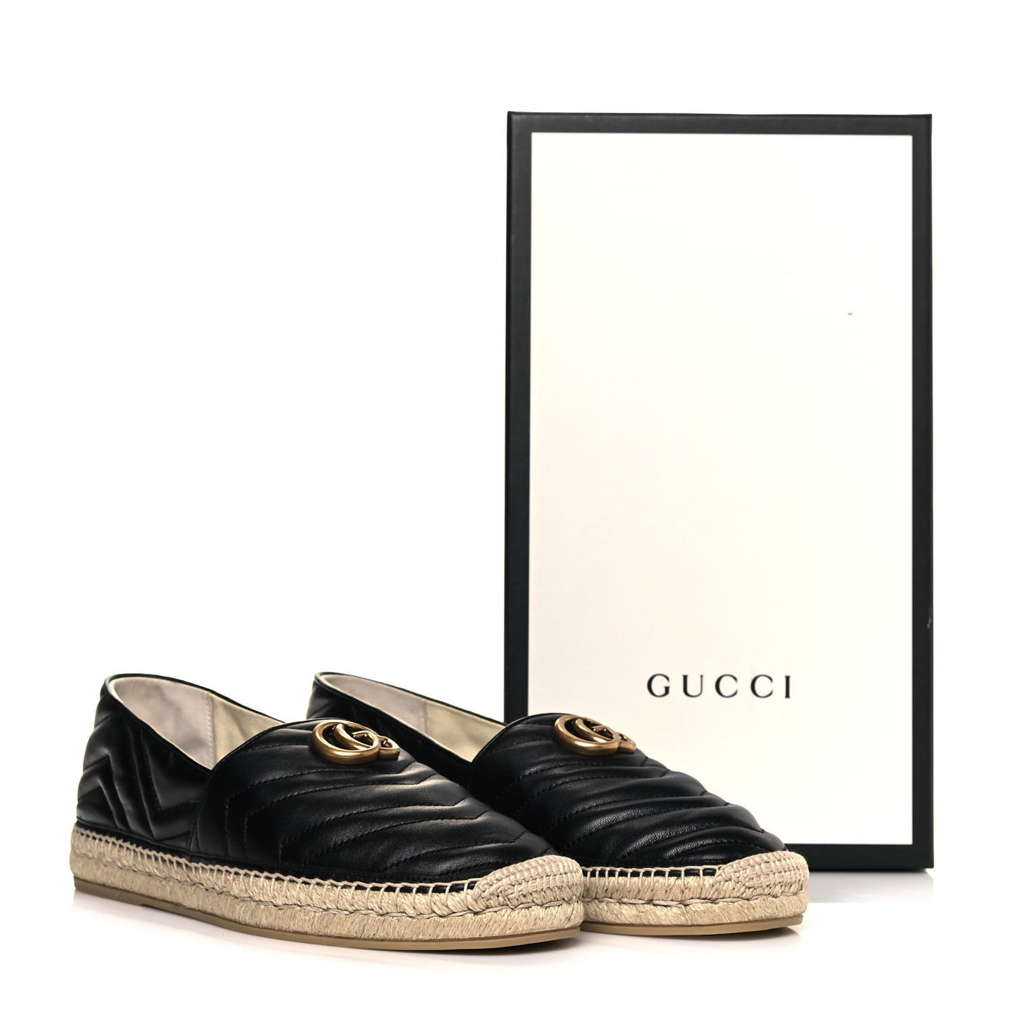 Nappa Matelasse Mens GG Marmont Espadrilles 9.5 Black