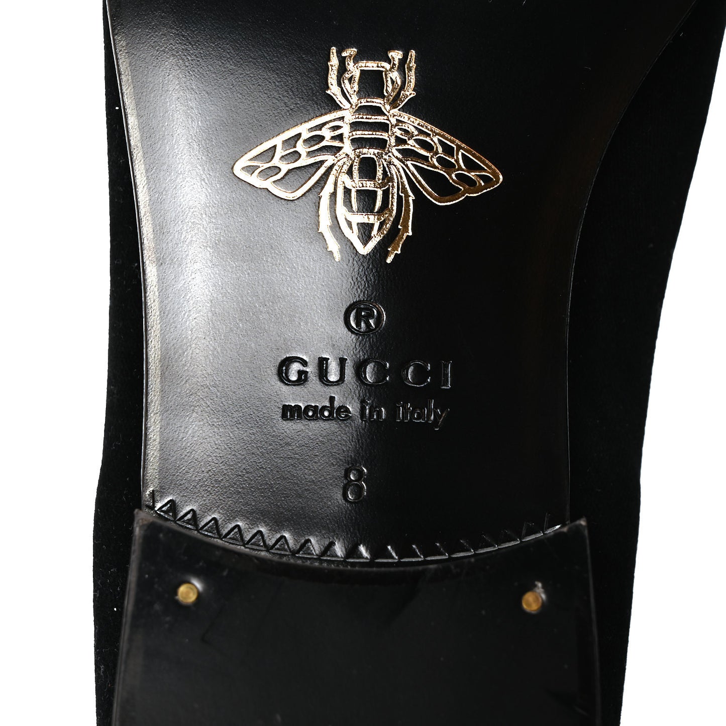 Velvet Embroidered Mens Loafers 8 Black