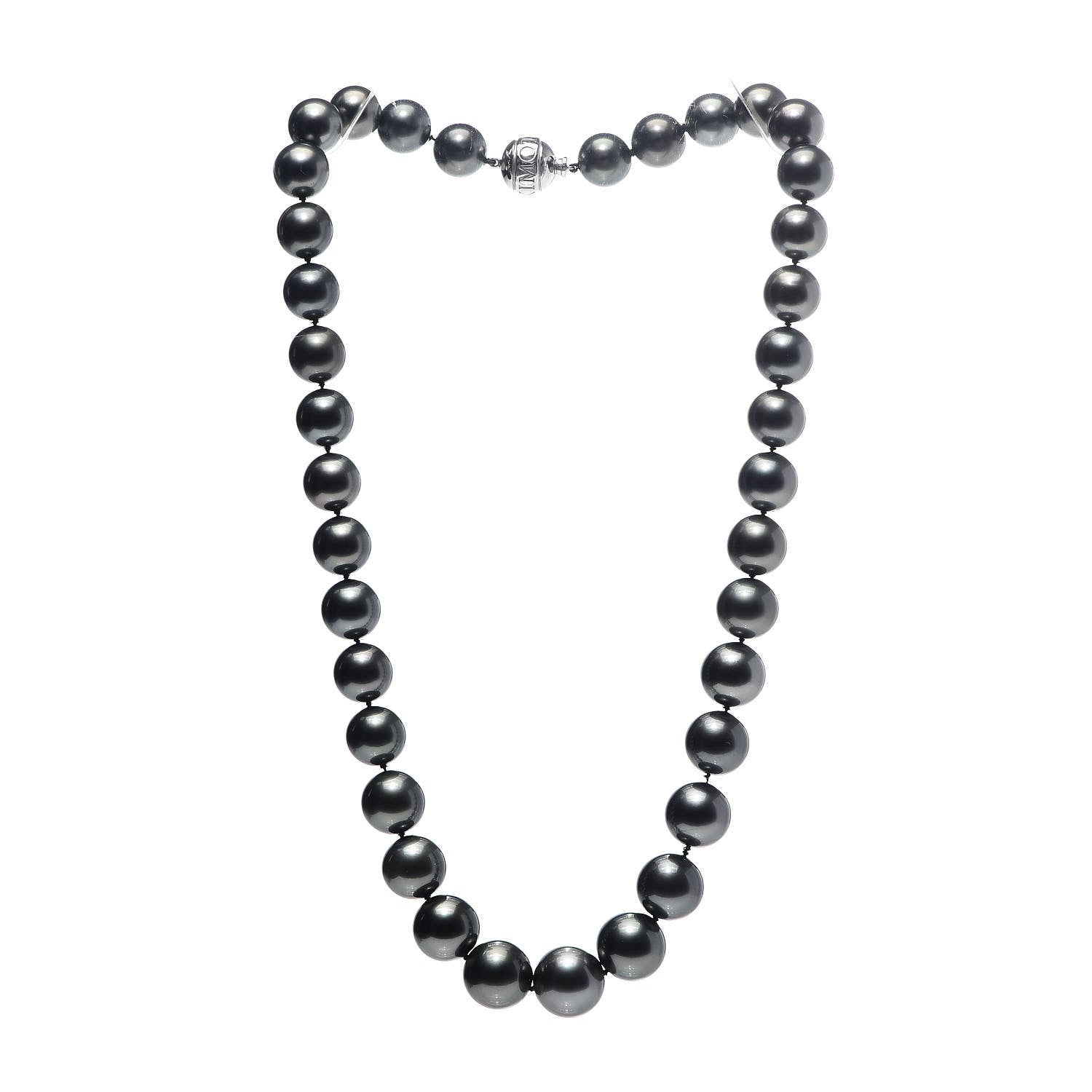 Mikimoto 18K White Gold Black South Sea Cultured Pearl 11-14mm Strand Necklace 18.75" 3 of 10