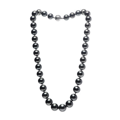 Mikimoto 18K White Gold Black South Sea Cultured Pearl 11-14mm Strand Necklace 18.75" 3 of 10