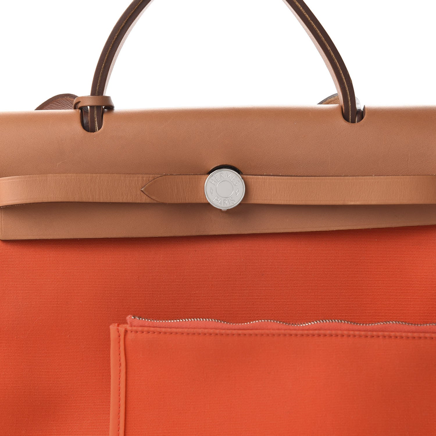 Hermes Vache Hunter Toile Herbag Zip 31 PM Capucine Fauve 8 of 8