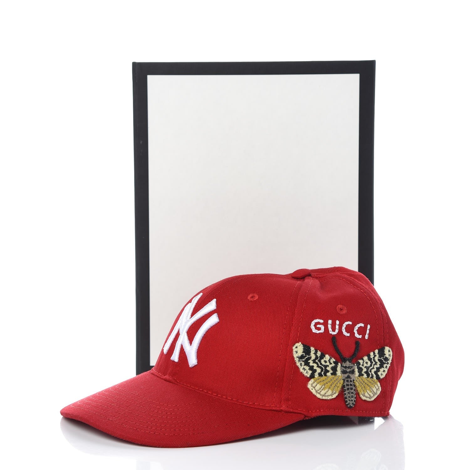 Gucci X MLB Cotton NY Yankees Baseball Hat 57-61 Red 9 of 16