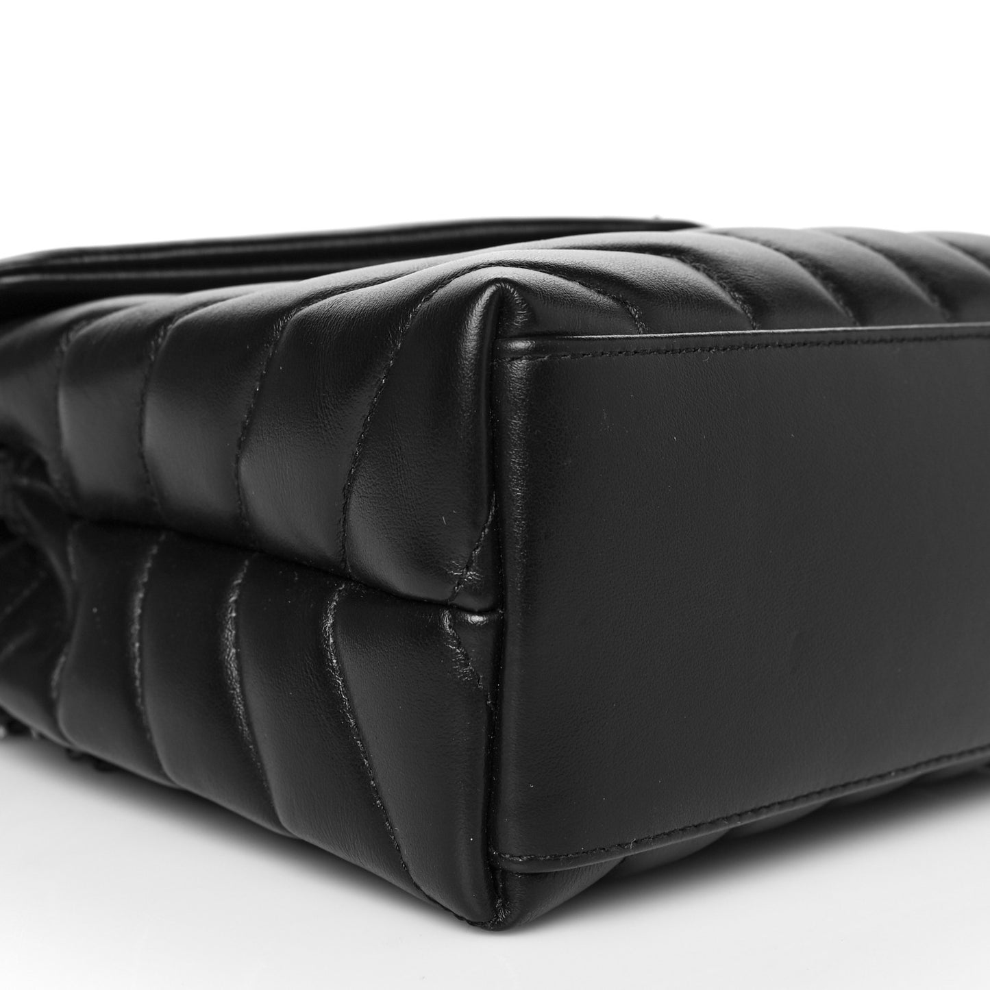 Calfskin Y Quilted Monogram Small Loulou Chain Satchel Black