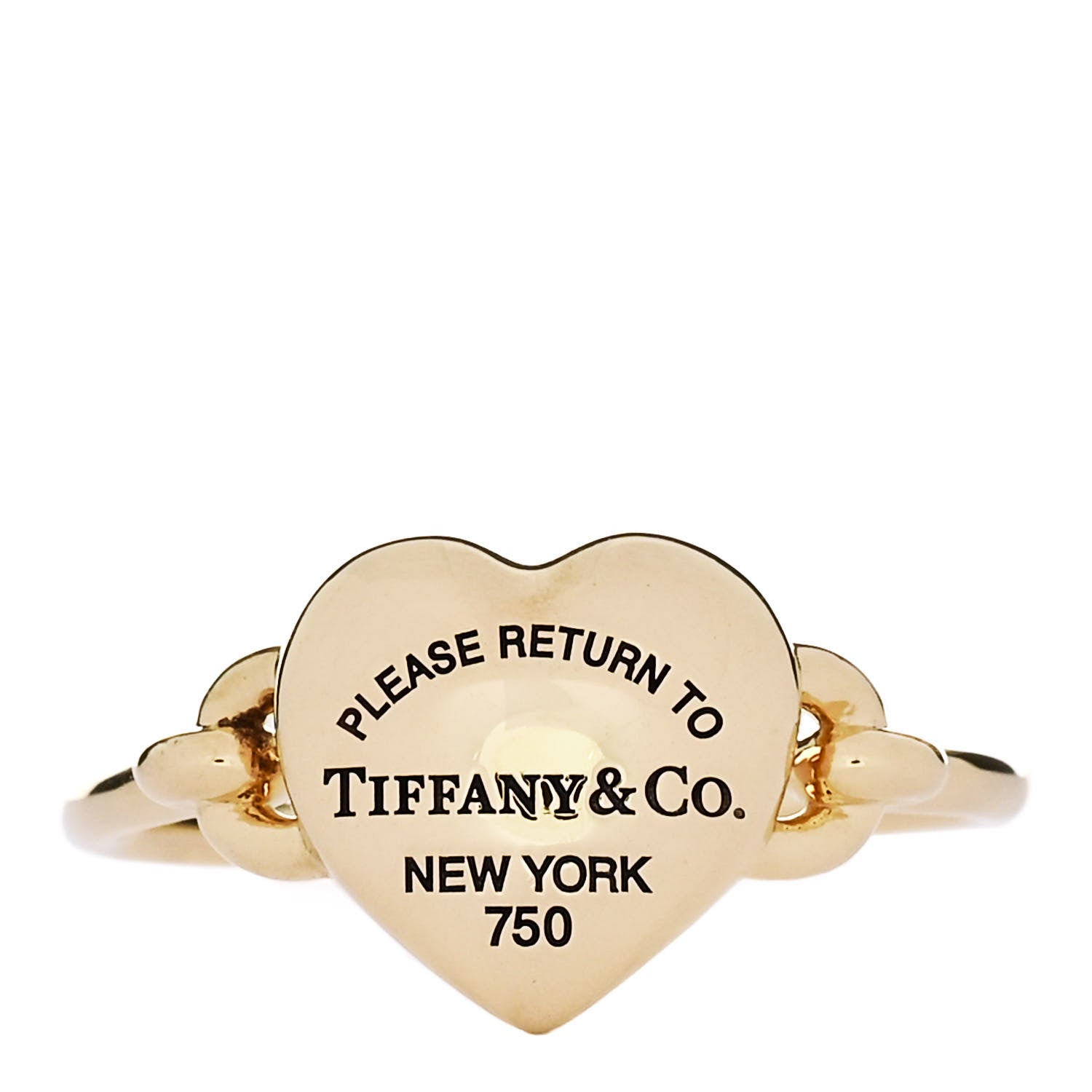 Tiffany 18K Yellow Gold Return to Tiffany Full Heart Ring 58 8.5 1 of 6