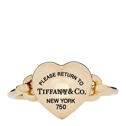 Tiffany 18K Yellow Gold Return to Tiffany Full Heart Ring 58 8.5 1 of 6