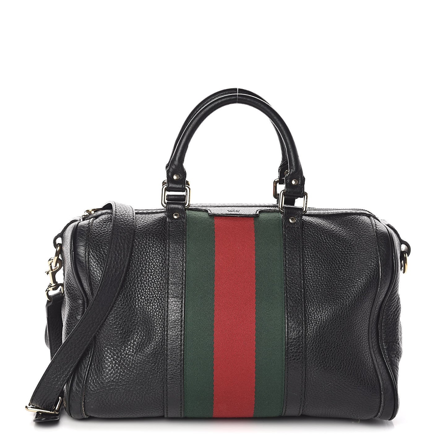 Calfskin Vintage Web Medium Boston Black