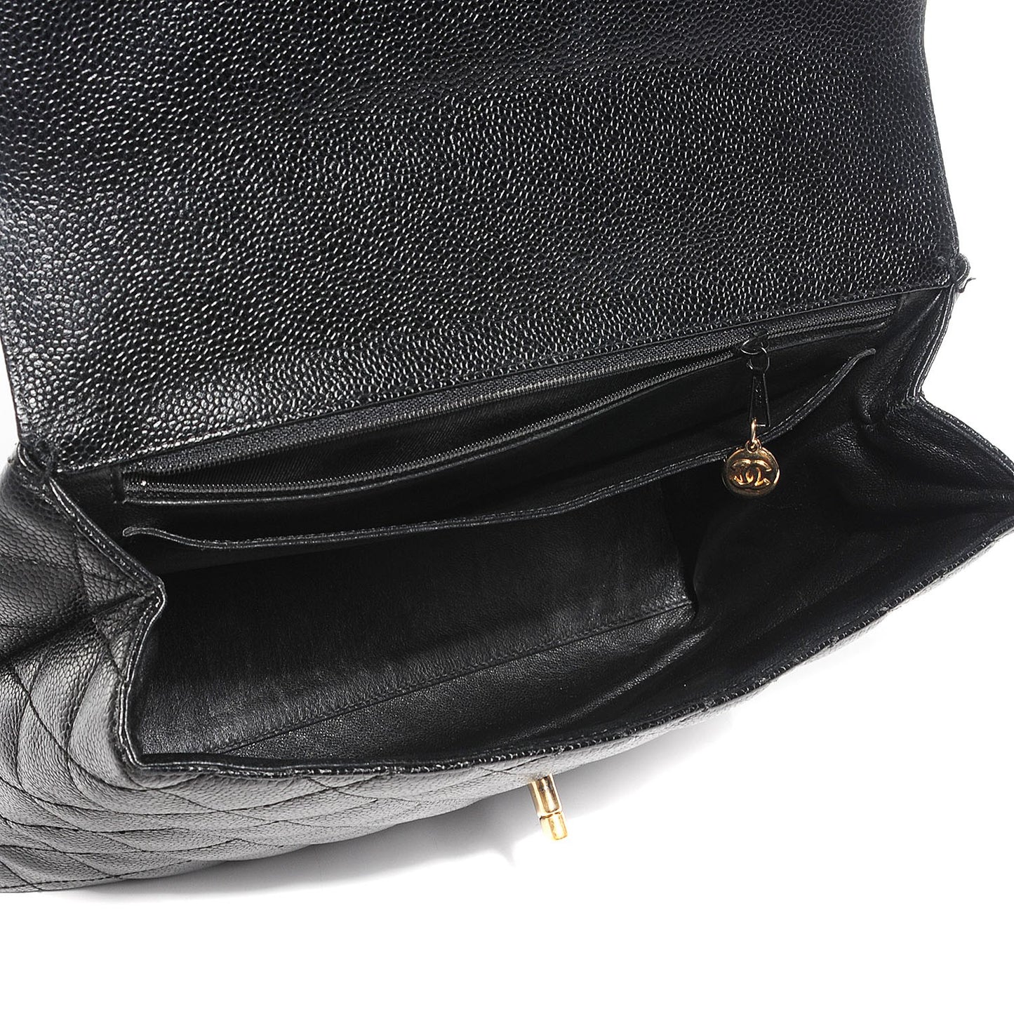 Caviar Quilted Jumbo Kelly Flap Black