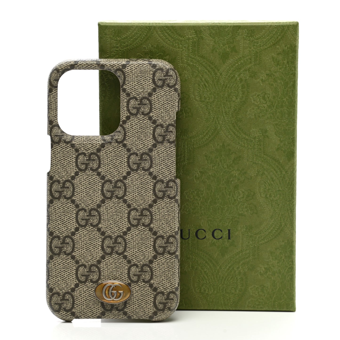 GG Supreme Monogram Ophidia iPhone 13 Pro Phone Case Brown