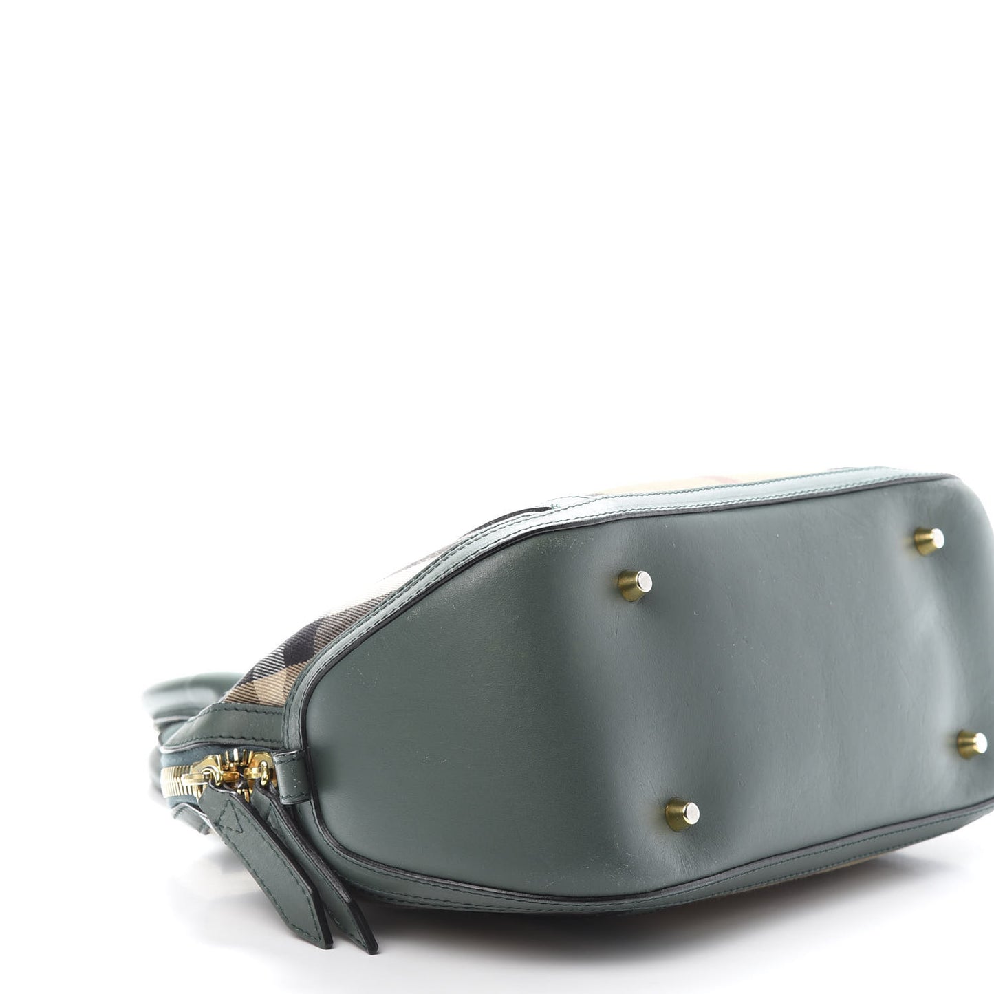 Bridle Calfskin House Check Small Orchard Bowling Bag Green