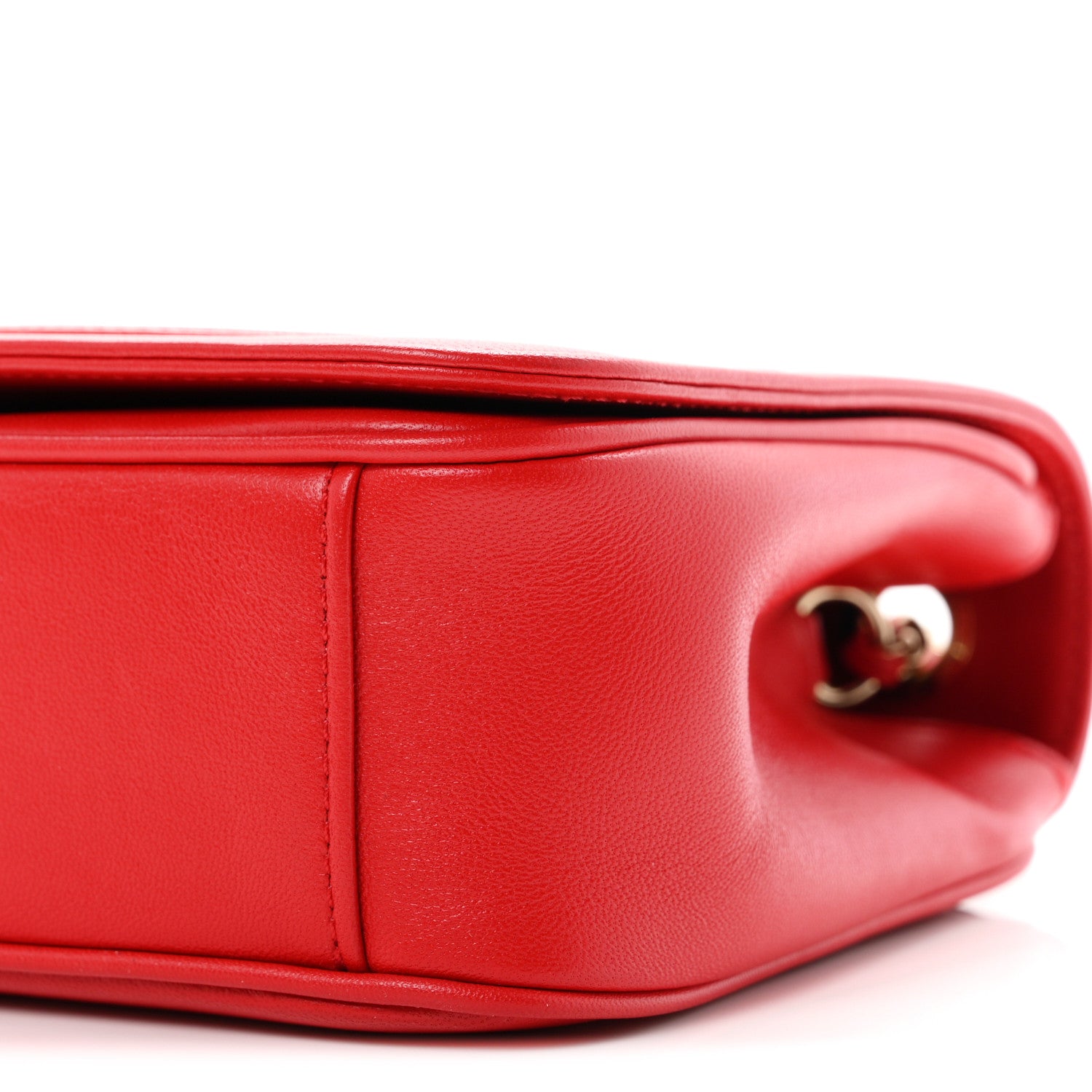 Chanel Lambskin CC Mania Flap Bag Red 10 of 10