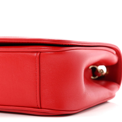 Chanel Lambskin CC Mania Flap Bag Red 10 of 10