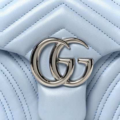 Gucci Lambskin Matelasse Medium GG Marmont Shoulder Bag Porcelain Light Blue 9 of 11