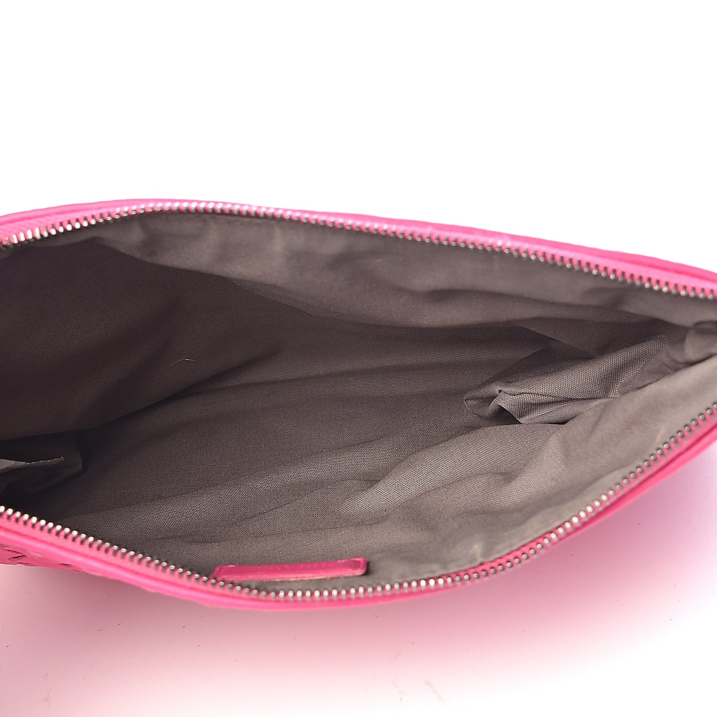 Nappa Intrecciato Medium Zip Pouch Rosa Shock