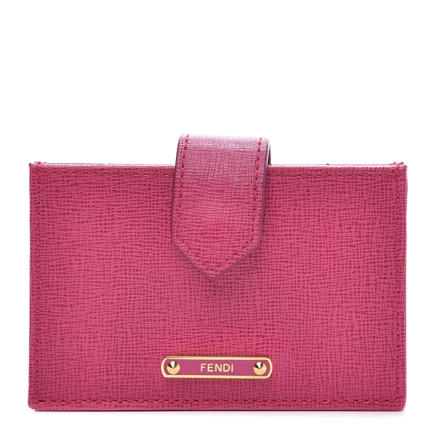 Fendi Vitello Elite Gusseted Card Holder Ciclamino 1 of 8