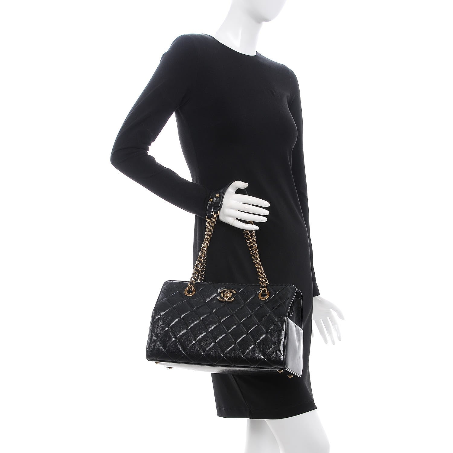 Chanel Glazed Calfskin Perfect Edge Tote Black 2 of 8