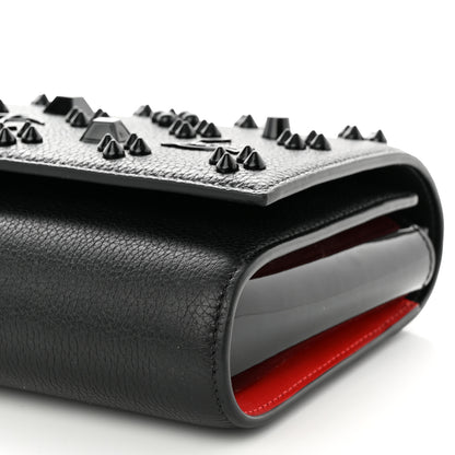 Christian Louboutin Calfskin Spikes Loubinthesky Paloma Clutch Black 10 of 10