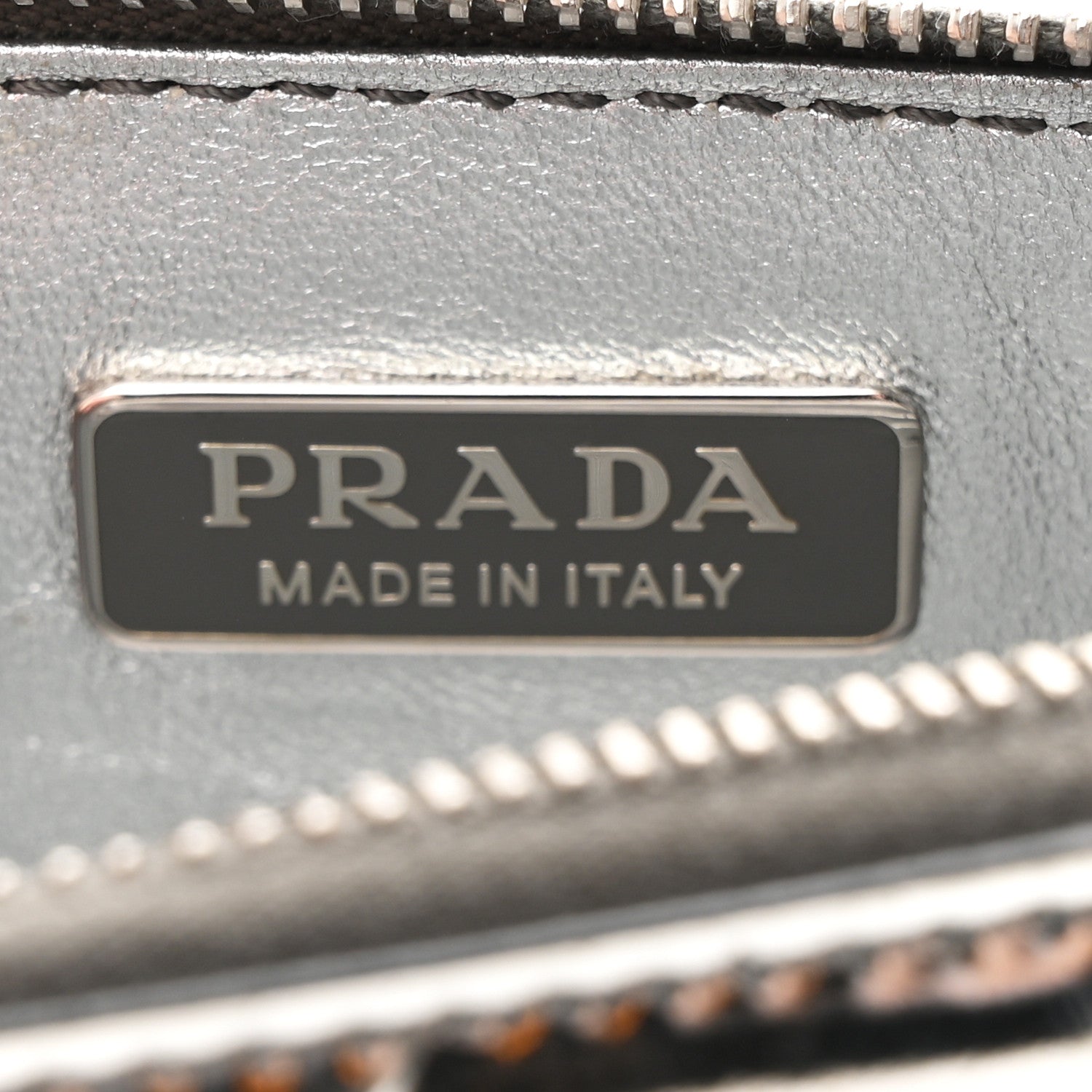 Prada Spazzolato Metal Triangle Logo Triangle Patterned Mini
