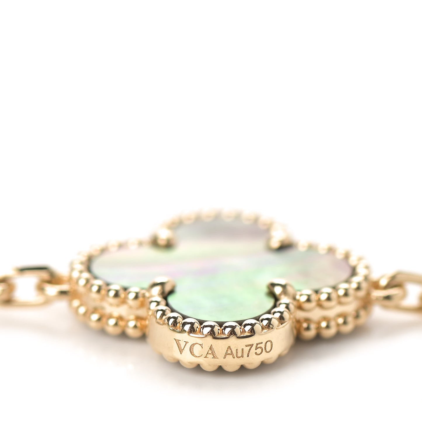 18K Rose Gold Gray Mother of Pearl 5 Motifs Vintage Alhambra Bracelet