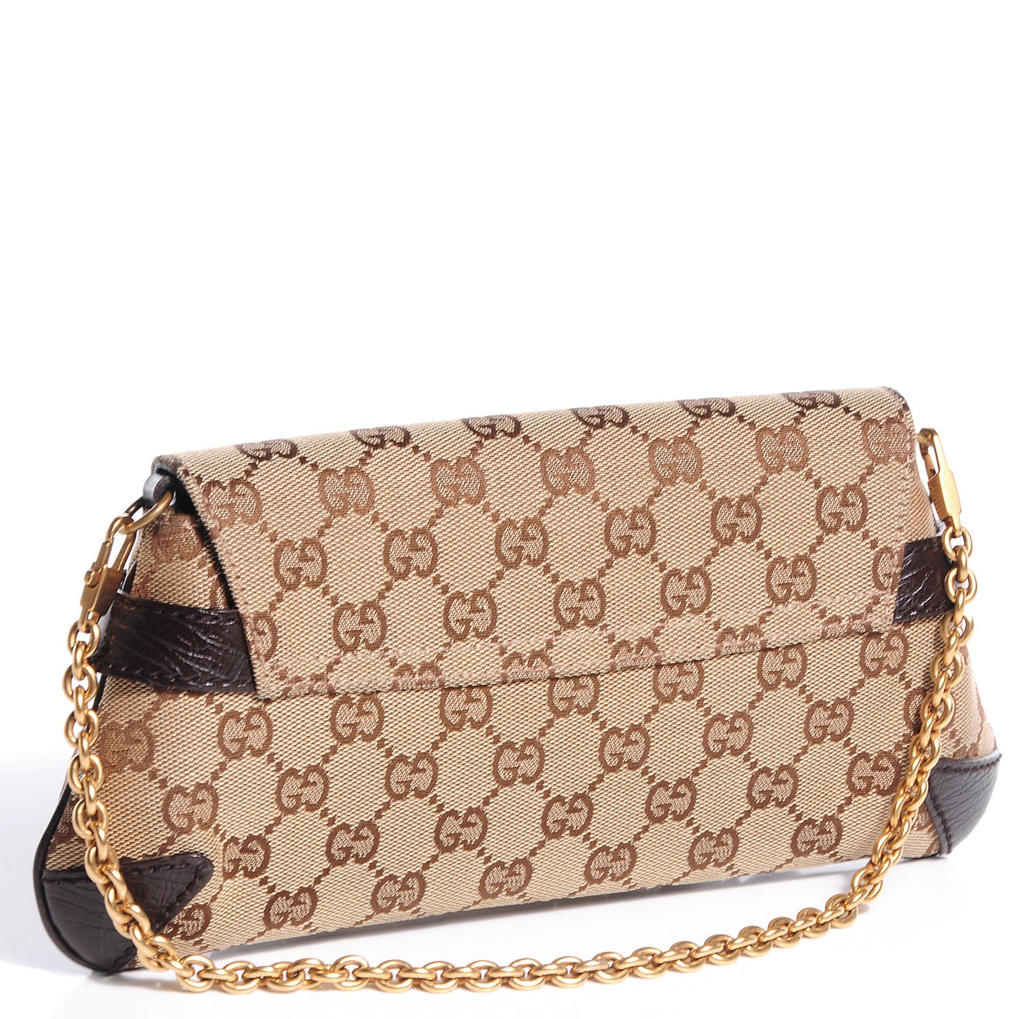 Monogram Horsebit Clutch Dark Brown