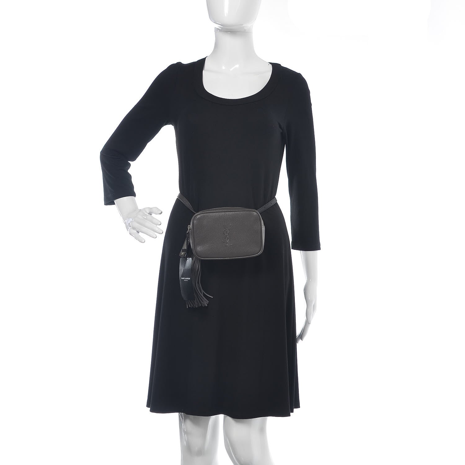 Saint Laurent Lambskin Monogram Lou Belt Bag Asphalt 2 of 10