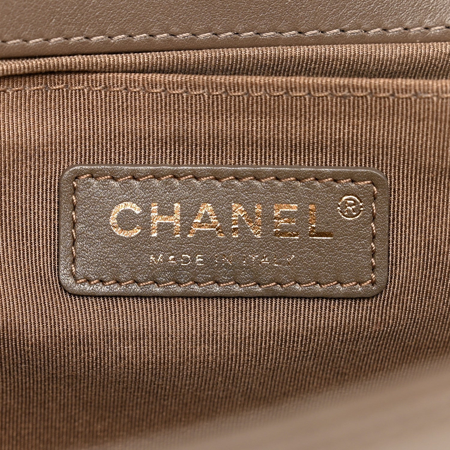 Chanel Calfskin Quilted Medium Boy Flap Dark Beige 7 of 12