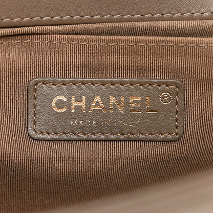 Chanel Calfskin Quilted Medium Boy Flap Dark Beige 7 of 12