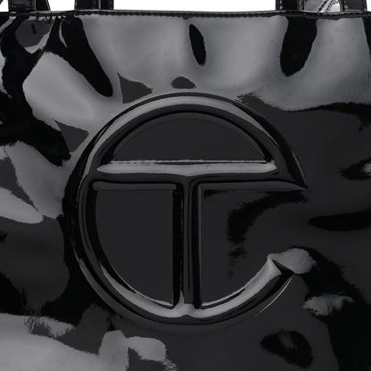 Telfar Patent Vegan Leather Medium Shopping Bag Black 8 of 10