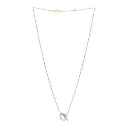 Hermes 18K Rose Gold Diamond Finesse Pendant Necklace 3 of 4