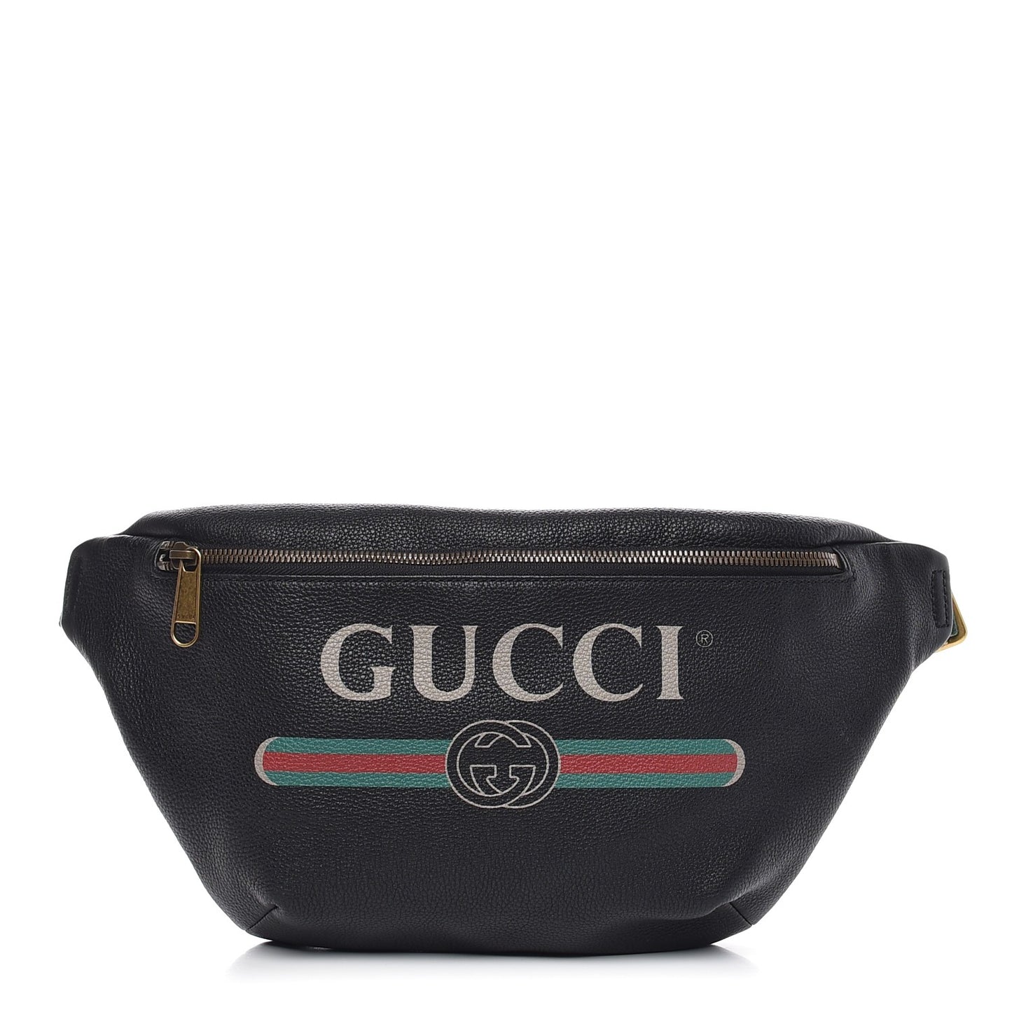 Grained Calfskin Logo Belt Bag Black