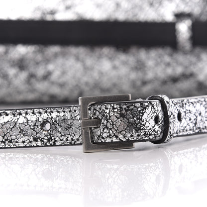Saint Laurent Metallic Calfskin Monogram Kate Belt Bag Silver 9 of 11