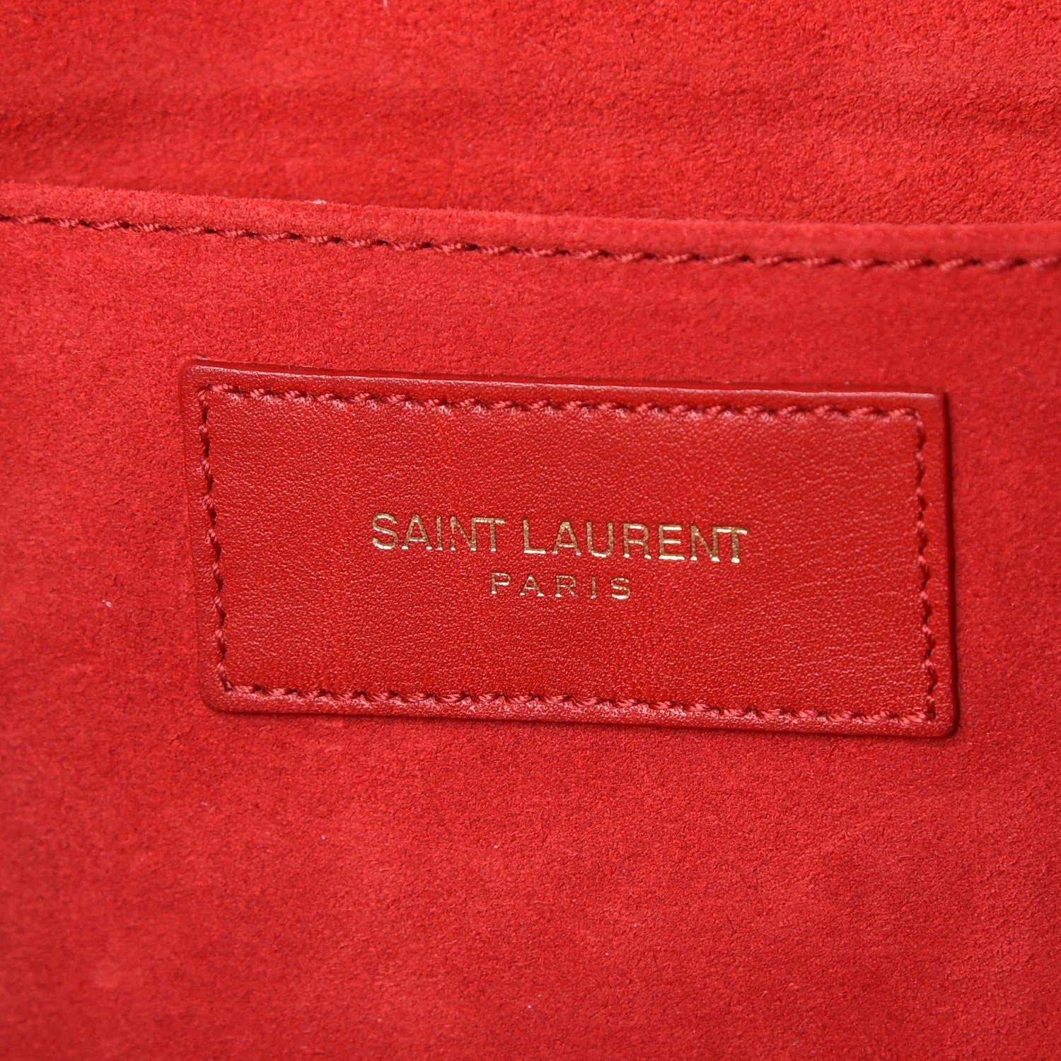 Saint Laurent Calfskin Classic Y Ligne Clutch Red 6 of 8