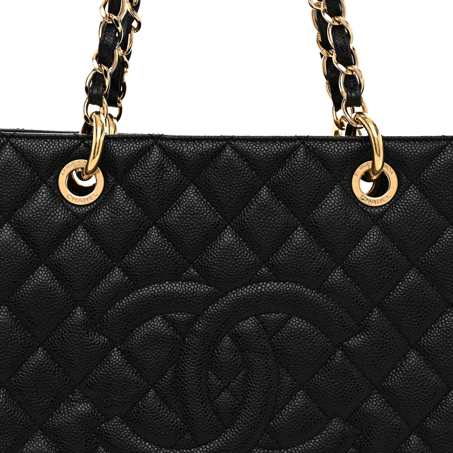 Caviar Quilted XL Grand Shopping Tote GST Black