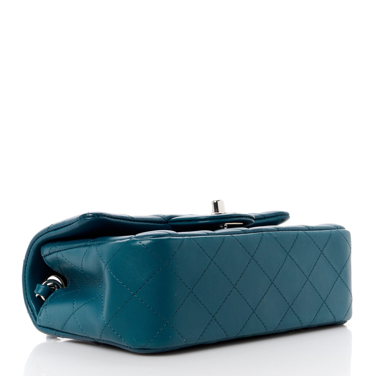 Lambskin Quilted Mini Rectangular Flap Blue