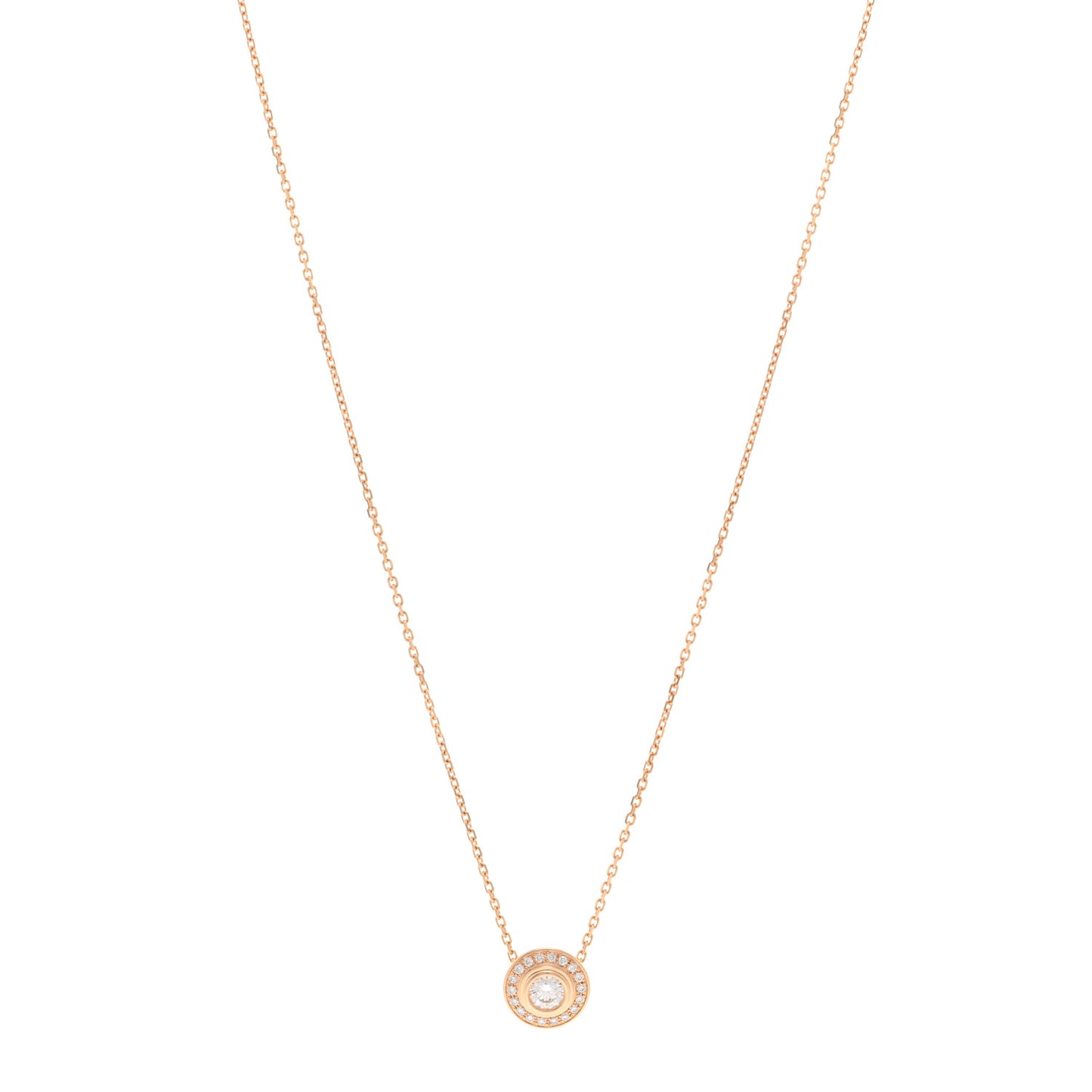 18K Pink Gold Diamond .25ct D'Amour Pave Necklace