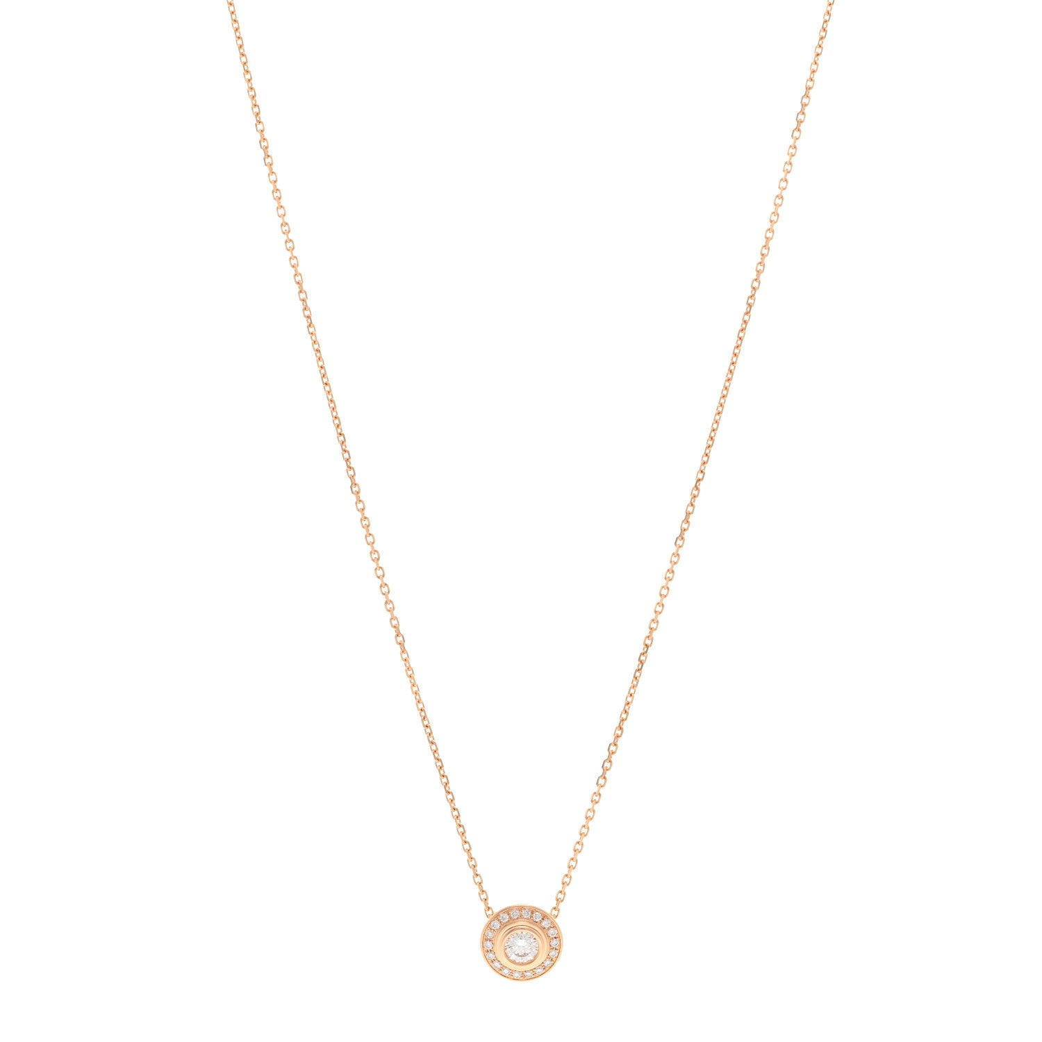Cartier 18K Pink Gold Diamond .25ct D'Amour Pave Necklace 1 of 5