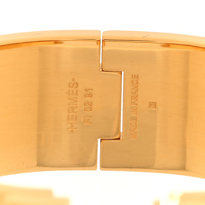 Hermes Enamel Printed Bijoux Trompe L’Oeil Wide Clic Clac H Bracelet PM Black 4 of 5