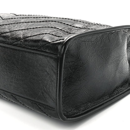 Saint Laurent Crinkled Calfskin Matelasse Monogram Medium Niki Shopper Tote Black 11 of 11