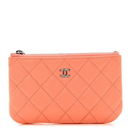 Chanel Caviar Quilted Small Cosmetic Case Coral 1 of 7