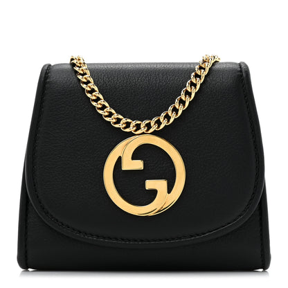 Gucci Roxy Calfskin Medium Blondie Chain Wallet Black 1 of 12