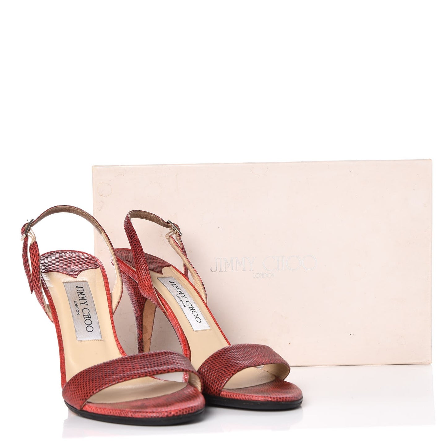 Lizard Aeon Slingback Sandals 37 Red