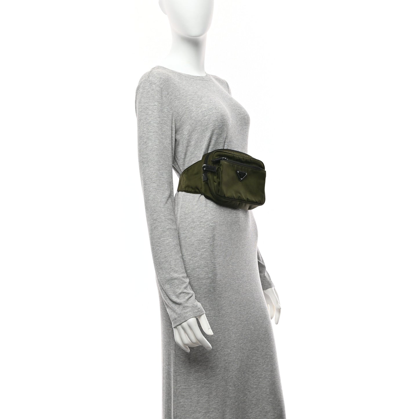 Tessuto Nylon Belt Bag Khaki