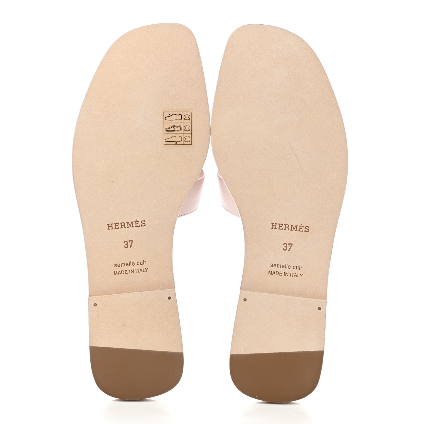 Box Calfskin Oran Sandals 37 Rose Pale