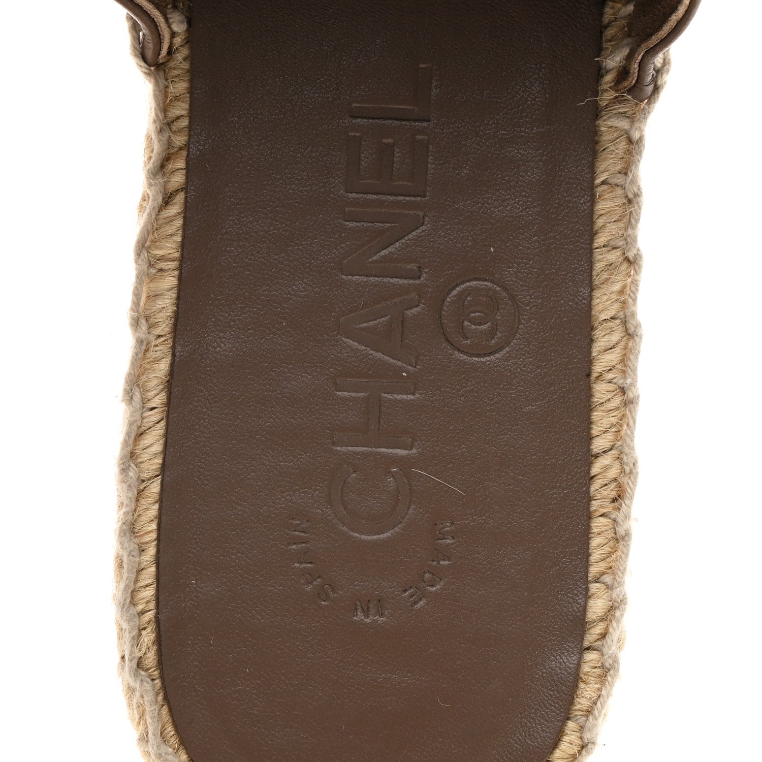 Chanel Calfskin CC Espadrille Mules 36 Dark Beige 9 of 11