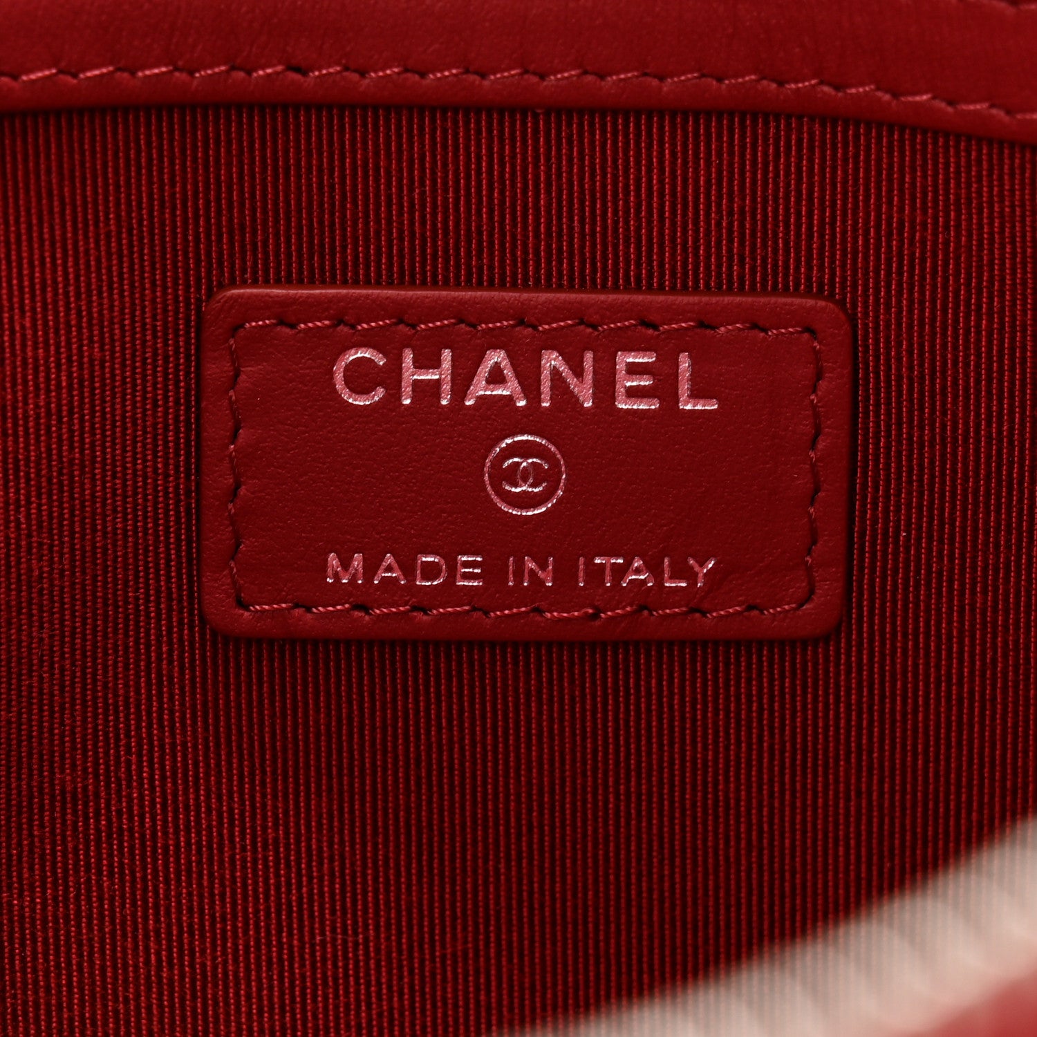 Chanel Caviar Quilted Medium Cosmetic Case Red 6 of 10