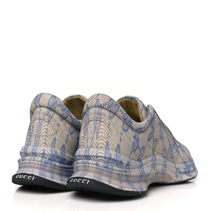 Gucci Ultralight Plume Calfskin Monogram Printed Mens Gucci Run Sneakers 10.5 Beige Blue 5 of 9