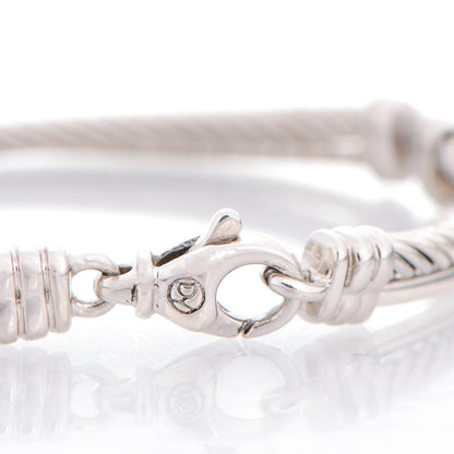 David Yurman Sterling Silver Diamond 3mm Crossover Bracelet 3 of 5